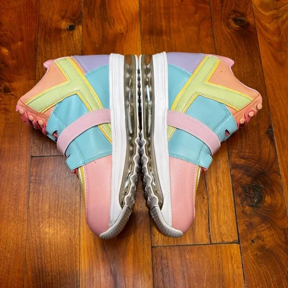 NEW YRU Qozmo Aiire Pastel Rainbow Light up High Top Sneakers 8